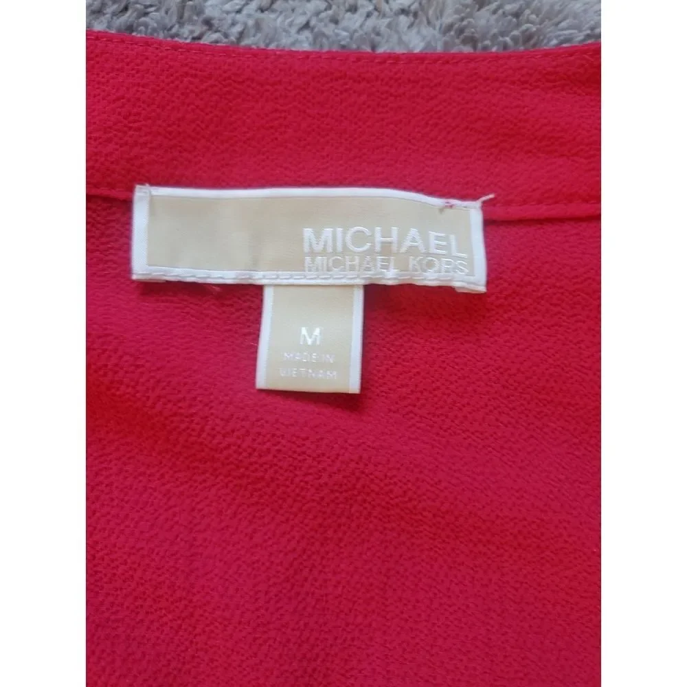 Michael Kors M Bell Sleeve Pullover Light Weight Top Blouse Raspberry 3288